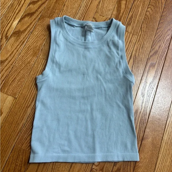 Aritzia Women's Light Blue Ribbed Tank Top - Picture 1 of 5